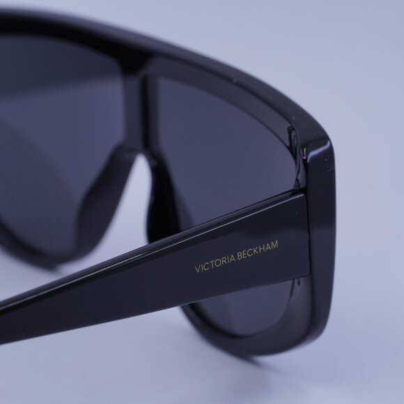 Victoria Beckham VB664S 001 Sunglasses Black Shield Frame, Dark Grey Lenses main image 10